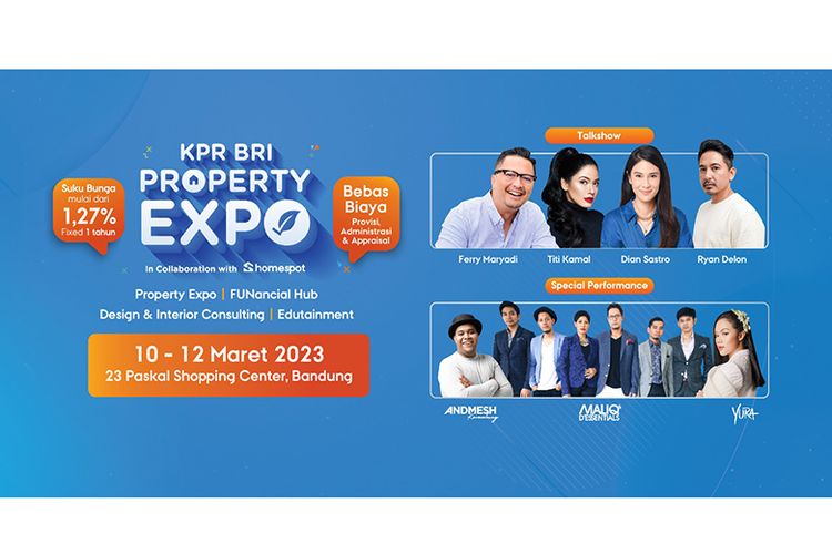 BRI menggelar KPR BRI Property Expo di 23 Paskal Shopping Center Bandung, mulai tanggal 10 ? 12 Maret 2023. 