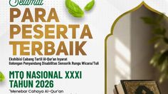 6 Peserta Terbaik Tartil Al-Qur’an Isyarat MTQ Nasional 2026, Ini Daftar Nama dan Nilainya