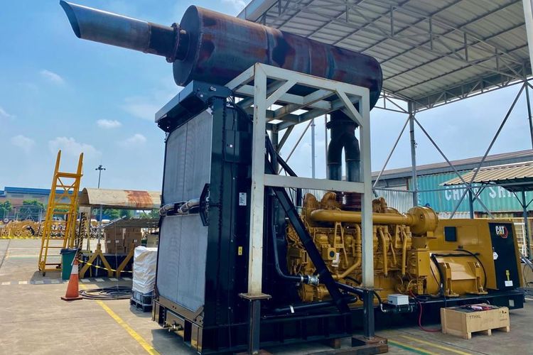 PT Trakindo Utama menggelar uji performa Genset Cat 3516E, di Jakarta, Rabu (10/5/2023).