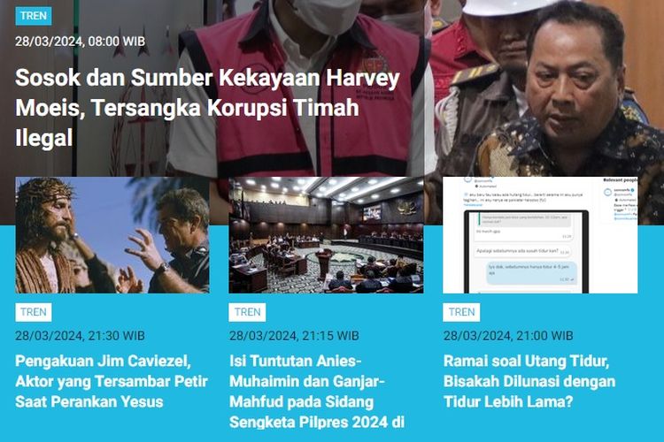 Populer kanal Tren sepanjang Kamis (28/3/2024): profil dan sumber kekayaan Harvey Moeis, tersangka korupsi timah ilegal.