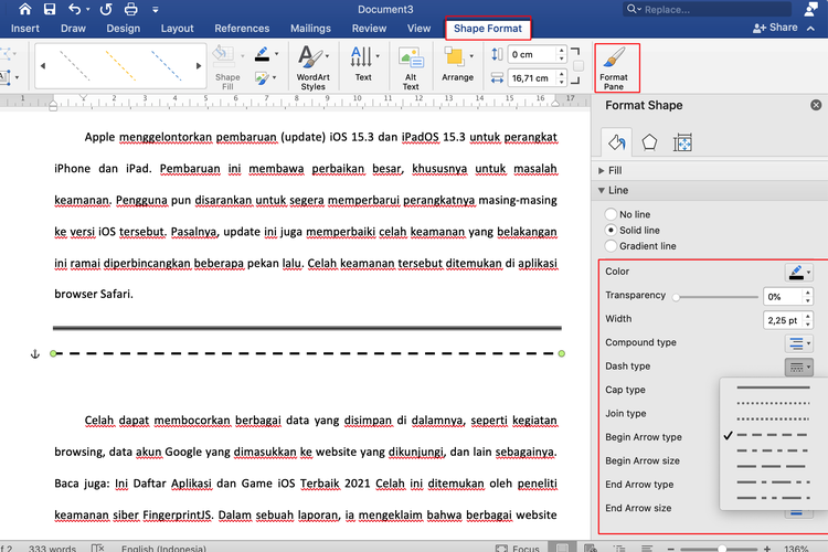 Macam Mana Nak Buat Garis Untuk Surat Kat Word