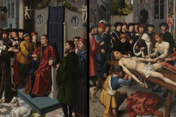Potret lukisan Judgement of Cambyses dan Flaying of Sisamnes.