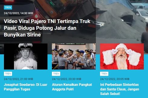[POPULER TREN] Video Pajero TNI Tertimpa Truk Pasir | Link Twibbon Natal 2022