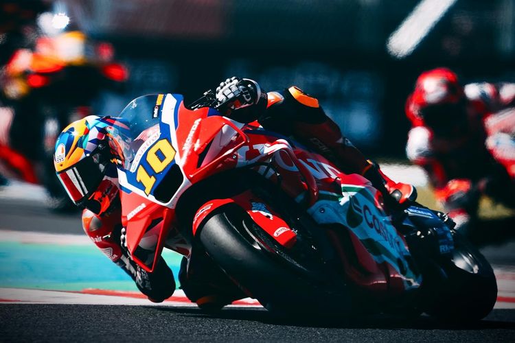 Luca Marini saat berlaga pada MotoGP Hungaria 2025