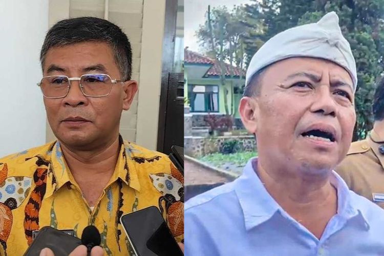 Wakil Gubernur Jawa Barat Erwan Setiawan (kiri) dan Sekretaris Daerah (Sekda) Jabar, Herman Suryatman.