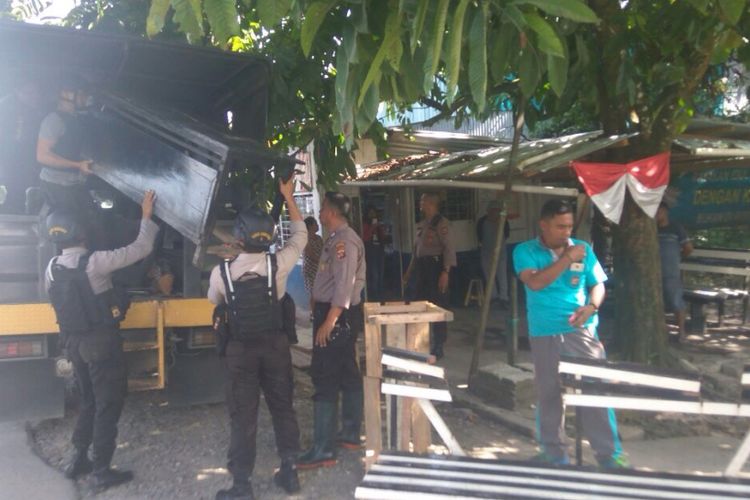 Lokasi kios yang dirusak oknum polisi Brigadir Polisi DS di Timika.