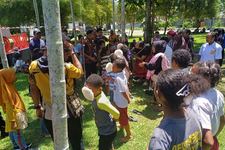 Kemeriahan Lomba 17-an di PLBN Skouw, Perbatasan RI-Papua Nugini