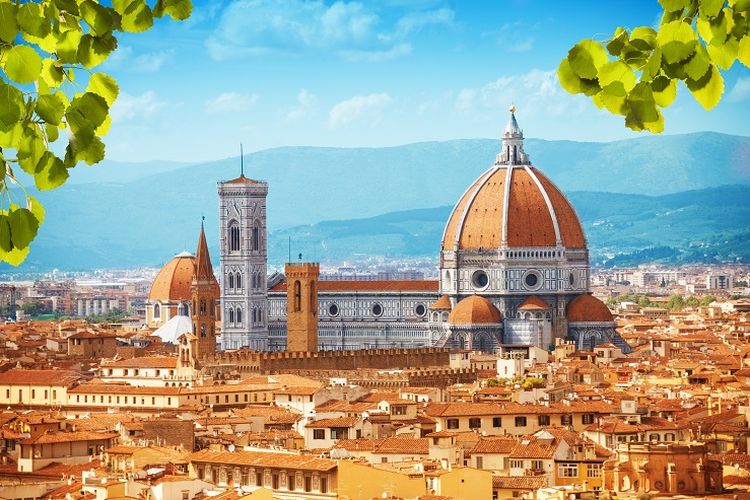 Ilustrasi Italia - Cathedral of Santa Maria del Fiore di Firenze, Italia.