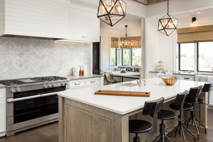 Ilustrasi dapur, Ilustrasi kitchen island.