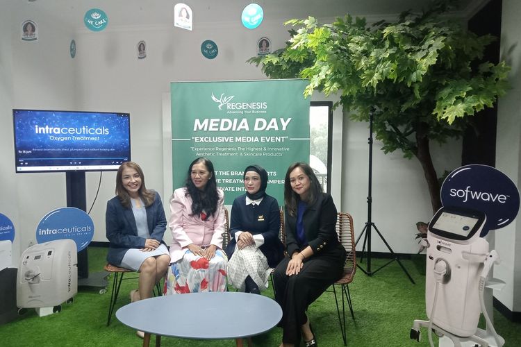 Acara media day dan peluncuran sofwave di Regenesis Indonesia, Jakarta Selatan, Kamis (16/6/2022).