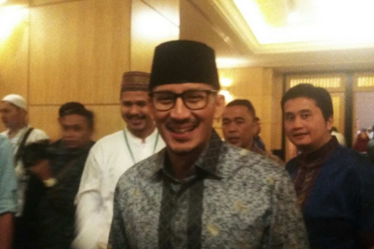 Wakil gubernur terpilih DKI Jakarta Sandiaga Uno mengikuti acara buka puasa bersama Kadin di Hotel Mulia, Senayan, Jakarta Pusat, Rabu (7/6/2017).