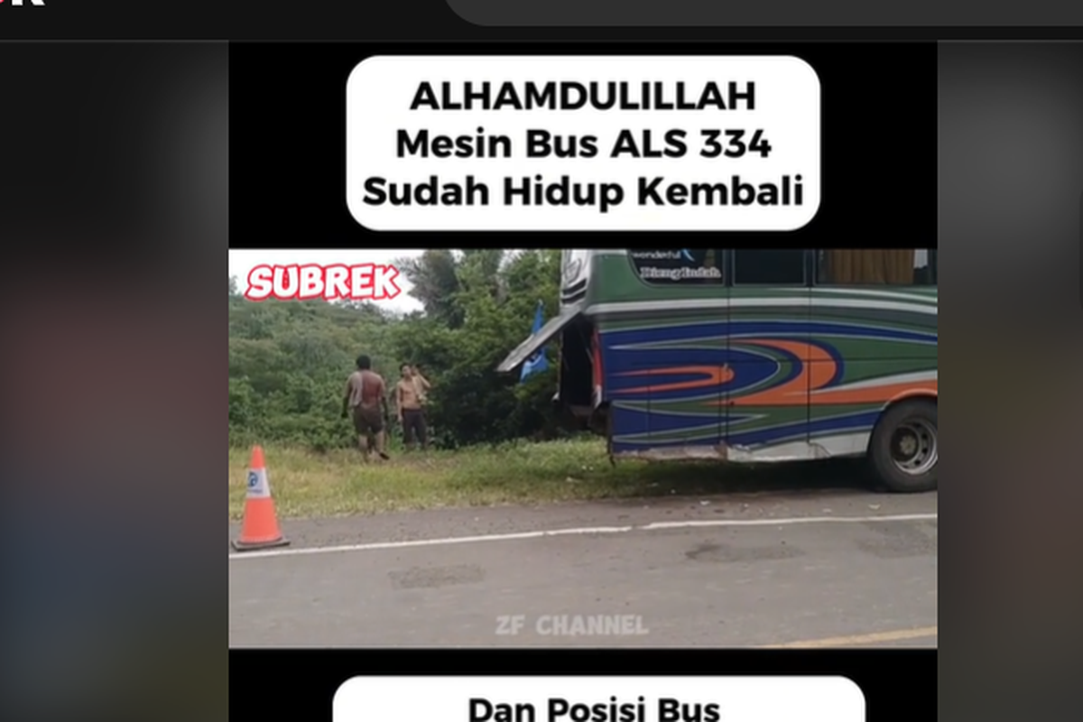 Video bus PO ALS yang hidup kembali usai lepas gardan