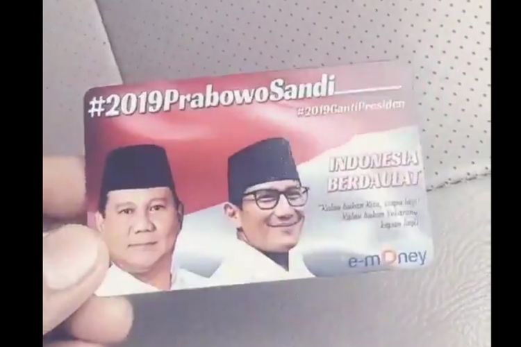 E-money bergambar Prabowo-Subianto