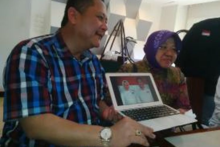 Pasangan petahana calon walikota dan wakil walikota Surabaya, Risma-Wisnu