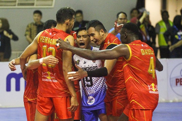 Jakarta Bhayangkara Presisi berhasil meruntuhkan rekor kemenangan beruntun milik juara bertahan Jakarta LavAni Allo Bank dalam pertandingan Proliga 2023 serti ketiga (Palembang), Sabtu (21/1/2023) di Palembang Sports and Conventions Center (PSCC).