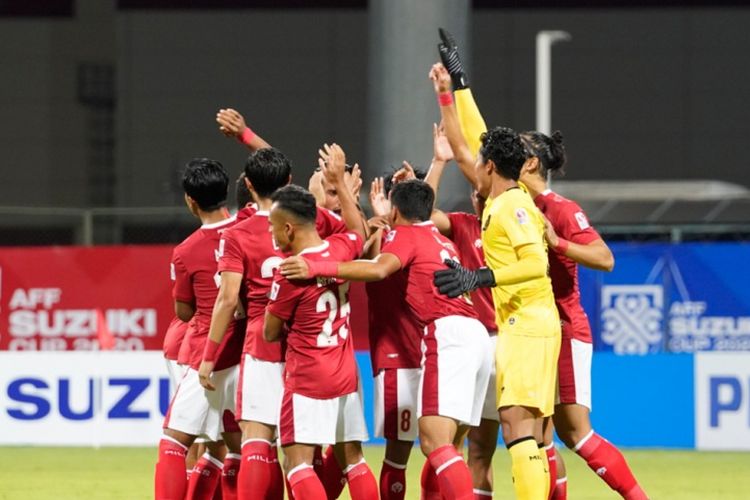 Skuad timnas Indonesia pada Piala AFF 2020 yang berlangsung di Singapura. Timnas Indonesia akan menghadapi Malaysia pada laga penentu Grup B, Minggu (19/12/2021).