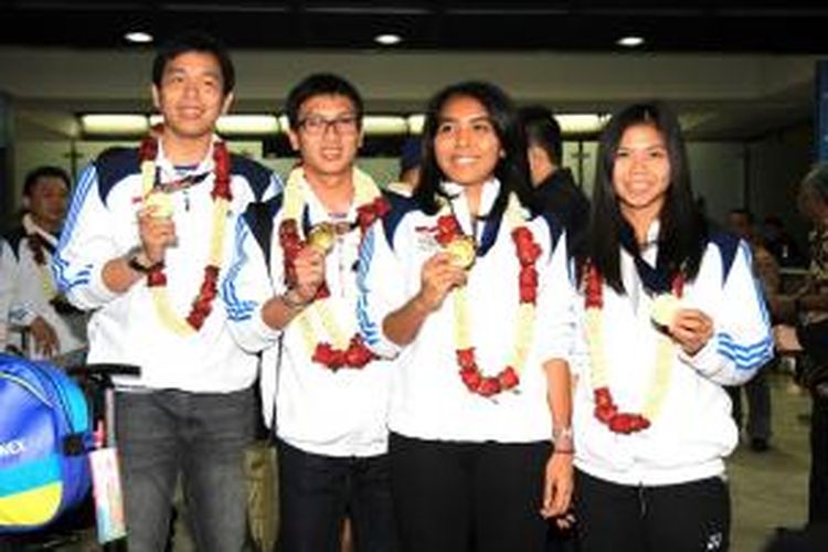 Peraih medali emas Asian Games XVII/2014 Incheon: Hendra Setoiawan/Muhammad Ahsan dan Nitya Krishinda/Greysia Polii