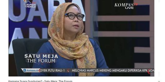 Alissa Wahid saat mengisi acara Satu Meja yang ditayangkan Kompas TV, Rabu (19/9/2018).