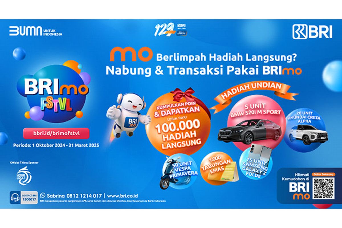 BRImo FSTVL tawarkan ratusan ribu hadiah untuk nasabah.