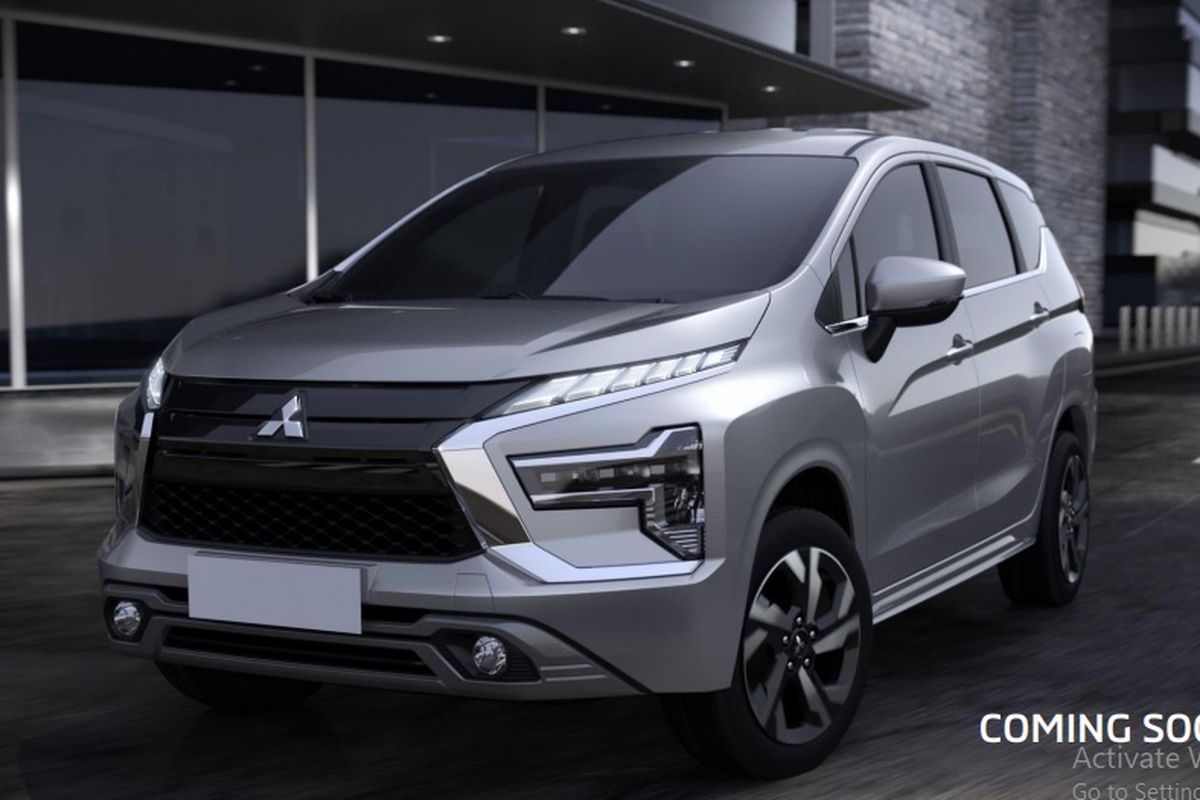 Tampilan Mitsubishi Xpander facelift dari materi presentasi FY2021 Second-Quarter Financial Results yang dirilis Mitsubishi Motors pada 4 November 2021.