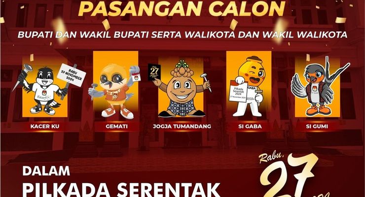 Daftar Nomor Urut Paslon Pilkada 2024 di 5 Kabupaten dan Kota Se-DIY