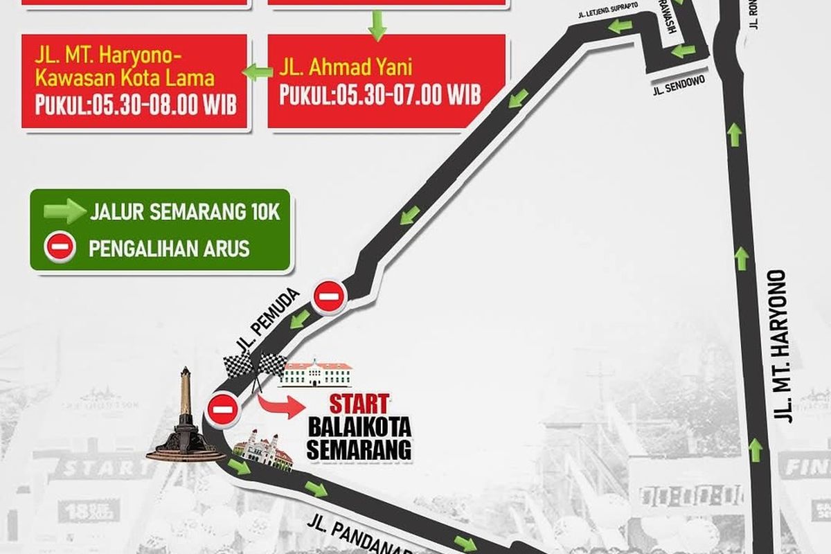 Semarang 10K, Arus Lalu Lintas Jalan Pemuda Dialihkan