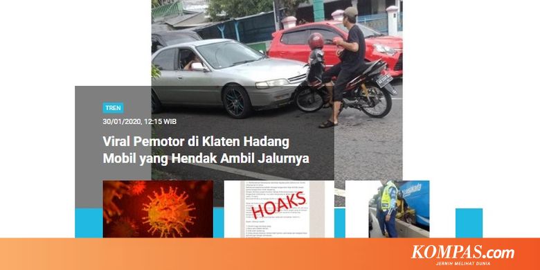 [POPULER TREN] Viral Pemotor di Klaten Hadang Mobil | Update Virus Corona - Kompas.com - KOMPAS.com