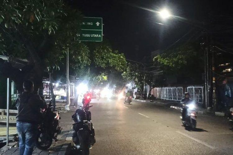 Suasana di Jalan Kramat Jaya, Koja, Jakarta Utara yang menjadi salah satu titik tawuran pada Senin (3/4/2023) dini hari. 
