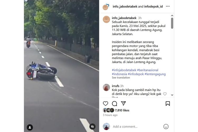 Video Pengendara Motor Jatuh Usai Melewati Speed Bump, Begini Tipsnya
