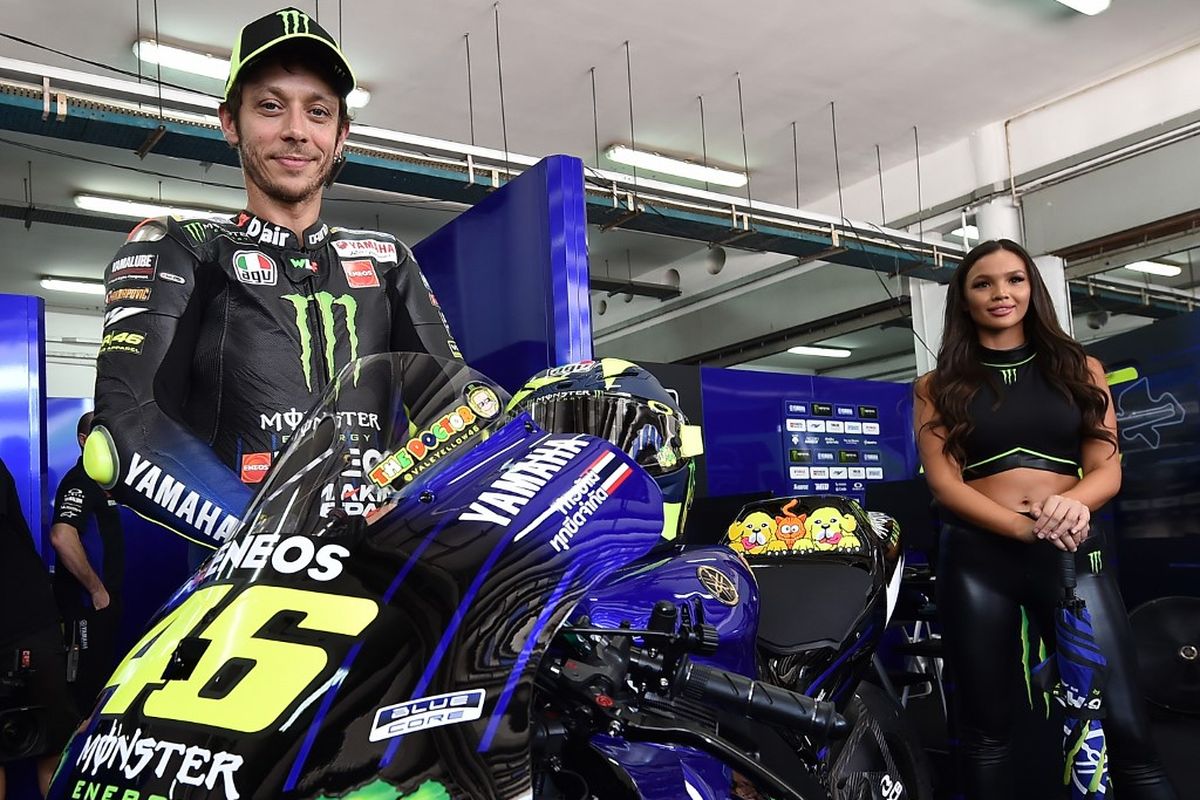 Rossi dengan livery terbarunya untuk musim 2020.. (Photo by Handout / AFP) / -----EDITORS NOTE --- RESTRICTED TO EDITORIAL USE - MANDATORY CREDIT AFP PHOTO / SEPANG INTERNATIONAL CIRCUIT  - NO MARKETING - NO ADVERTISING CAMPAIGNS - DISTRIBUTED AS A SERVICE TO CLIENTS  - NO ARCHIVE