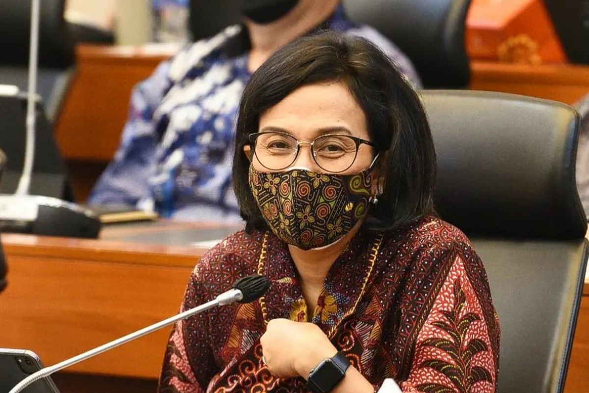 Menteri Keuangan Sri Mulyani Indrawati dalam rangka pembahasan pembicaraan pendahuluan RAPBN 2023 bersama Badan Anggaran DPR RI di Jakarta, Senin (27/6/2022).