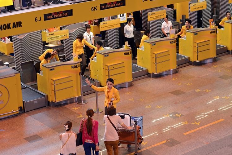 Suasana di Bandara Don Mueang, Bangkok, Thailand.