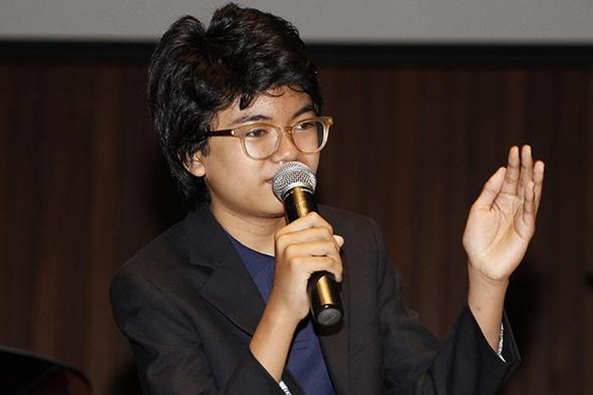 Pianis muda Indonesia Joey Alexander memberi keterangan pers menjelang konsernya di Jakarta, Kamis (19/5/2016). Joey akan tampil dalam konser pertamanya sebagai artis musik internasional Indonesia bersama Jeff Tain Watts dan Dan Chmielinski pada Minggu (22/5/2016) di JIExpo, Kemayoran, Jakarta Pusat.