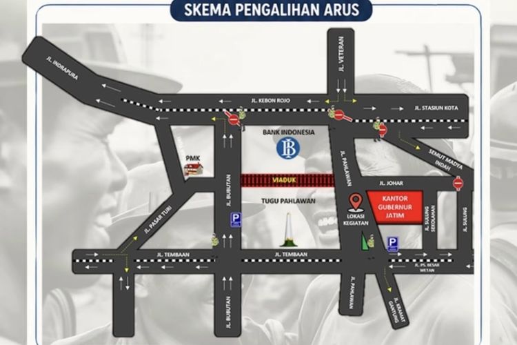 Rute Pengalihan Arus Lalu Lintas Saat Demo Hari Buruh di Surabaya Hari Ini