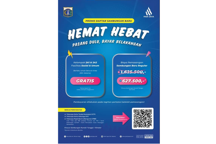Promo pemasangan sambungan baru PAM JAYA.