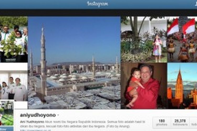 Akun Instagram Ibu Negara Ani Yudhoyono, @aniyudhoyono