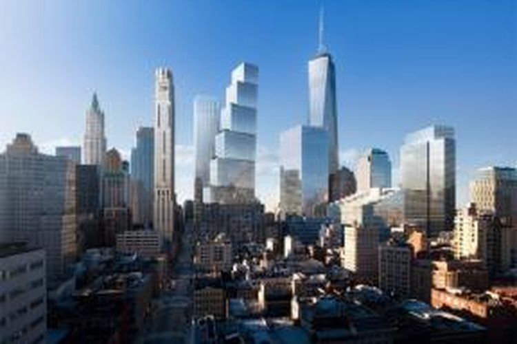 Menara ini dirancang oleh BIG dan terlihat seperti tujuh kubus ditumpuk. Two World Trade Center ini menempati sebidang di tanah seluas 6,5 hektar di kawasan World Trade Center di Lower Manhattan.