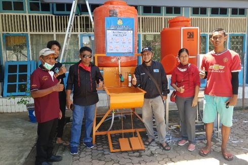 Bantu Pencegahan Penyebaran Corona, Pelajar SMK Buat Wastafel dengan Pedal