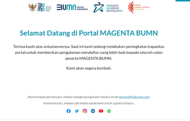 halaman utama situs magenta.fhcibumn.com pada Selasa (17/1/2023) malam.