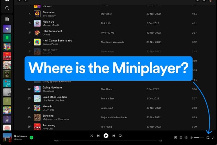 Cara mengakses Spotify Miniplayer