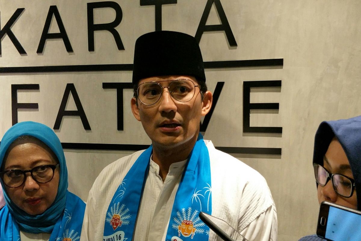 Wakil Gubernur DKI Jakarta Sandiaga Uno di Jakarta Creative Hub, Jakarta Pusat, Sabtu (25/11/2017).