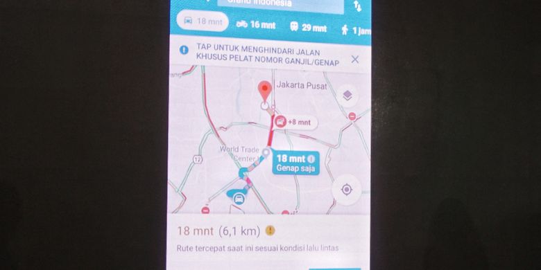 Google Maps Kini Bisa Dipakai Hindari Jalur Ganjil Genap