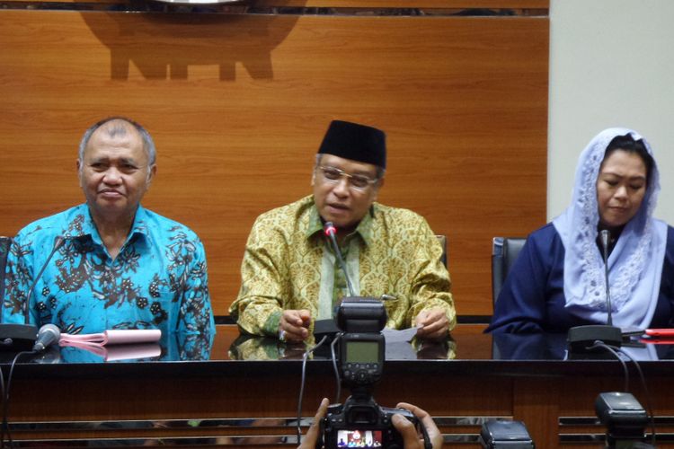Ketua Umum PBNU Said Aqil Siradj dan Yenny Wahid menemui Ketua KPK Agus Rahardjo di Gedung KPK Jakarta, Selasa (11/7/2017).