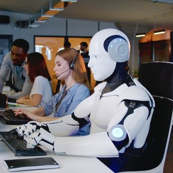 Ilustrasi kecerdasan buatan atau artificial intelligence (AI). 