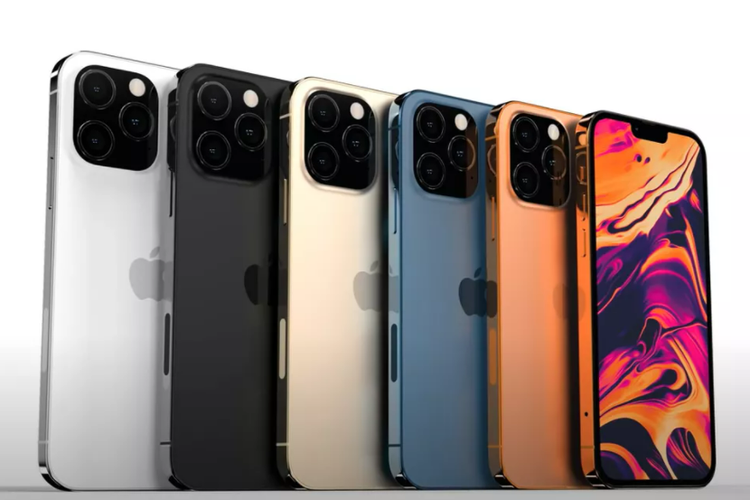 Gambar render iPhone 13 dengan poni yang lebih kecil.