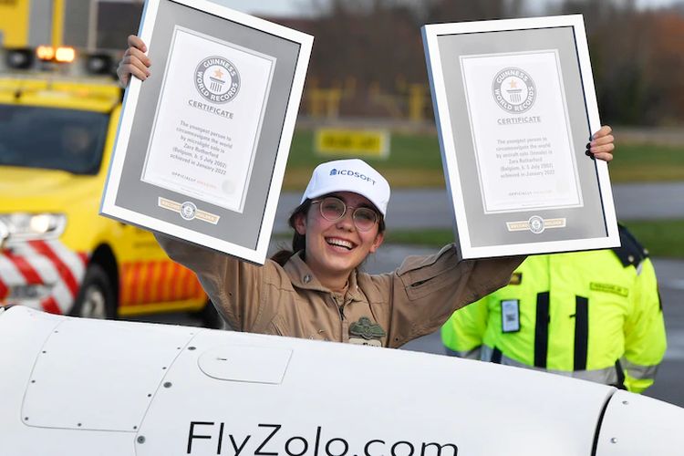 Zara Rutherford akan tercatat di buku Guinnes World Records karena berhasil terbang keliling dunia di usia 19 tahun.