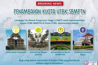 LTMPT Tambah Kuota Pusat UTBK di UI, UNJ, Unsoed dan IPB