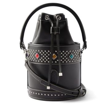 Bahia Studded Leather Bucket Bag Yves Saint Laurent