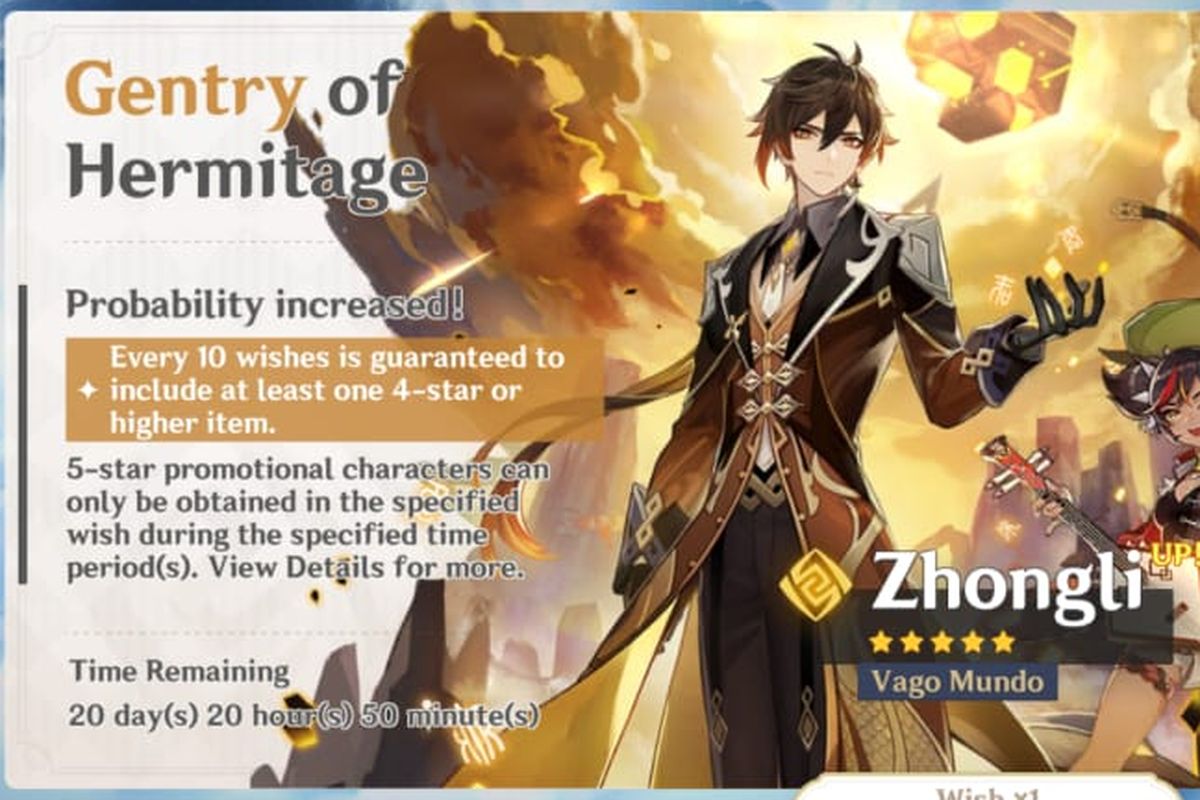 Banner gacha Zhong Li di Genshin Impact