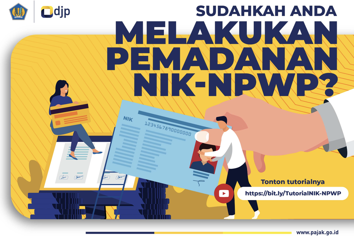 Cara pemadanan NIK dan NPWP secara mandiri di laman www.pajak.go.id.